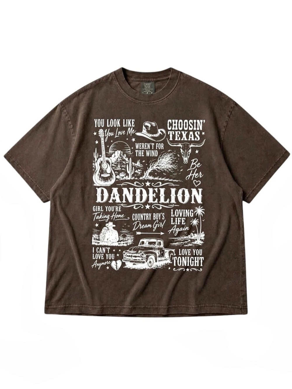 Comfort Colors Ella Langley Dandelion Tour Graphic T-Shirt Espresso